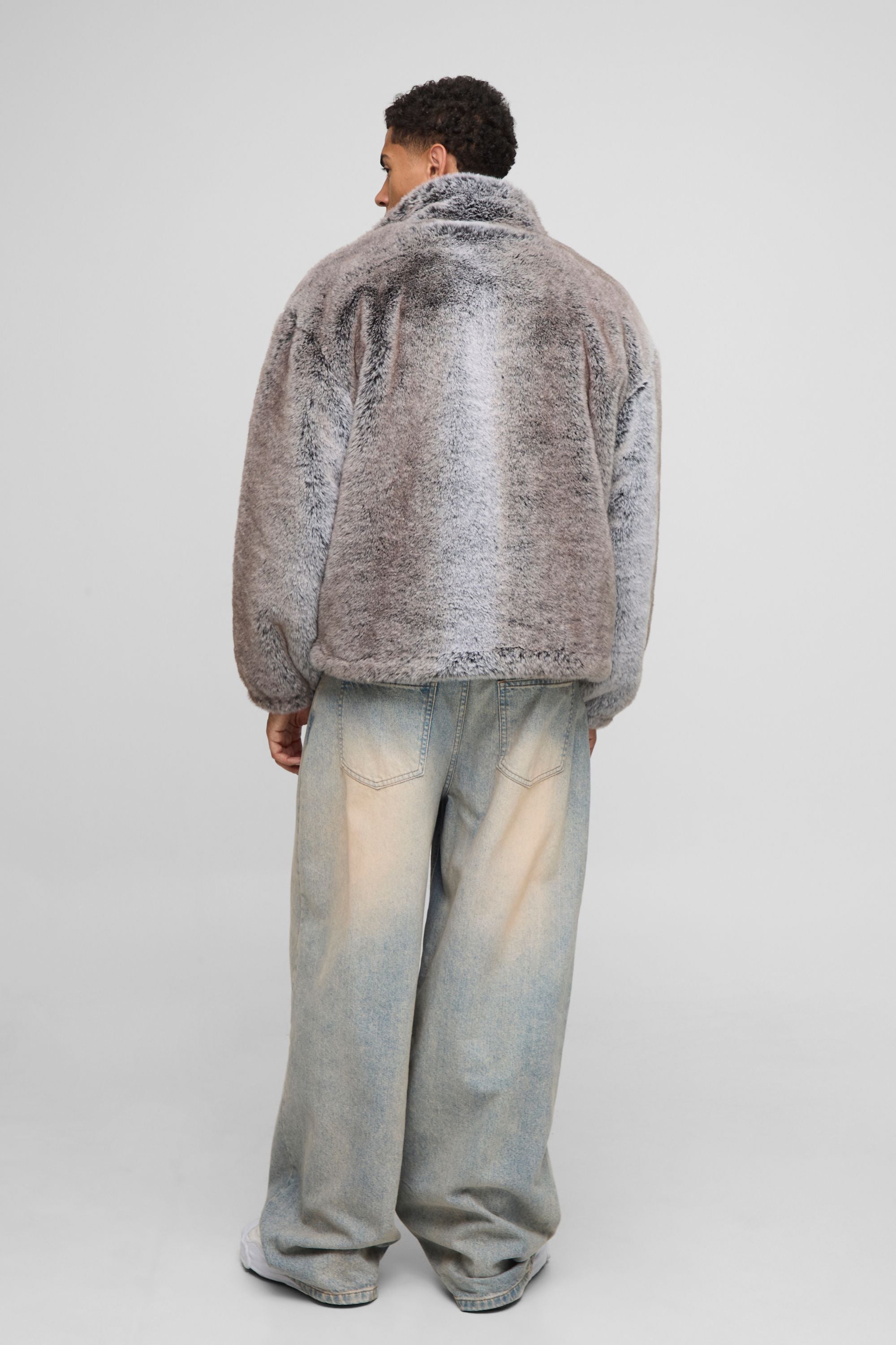 Oversize Kunstfelljacke – Two-Tone